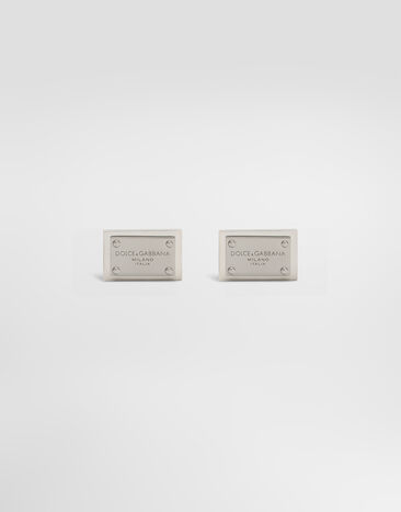 Dolce & Gabbana Cufflinks with Dolce&Gabbana logo tag Silver WFP1T1W1111