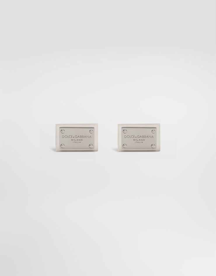 Dolce & Gabbana Cufflinks with Dolce&Gabbana logo tag Silver WFP1T1W1111