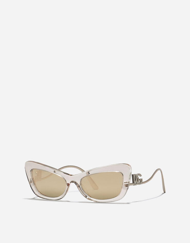 Dolce & Gabbana Lunettes de soleil DG Crystal Camel transparent VG4467VP203