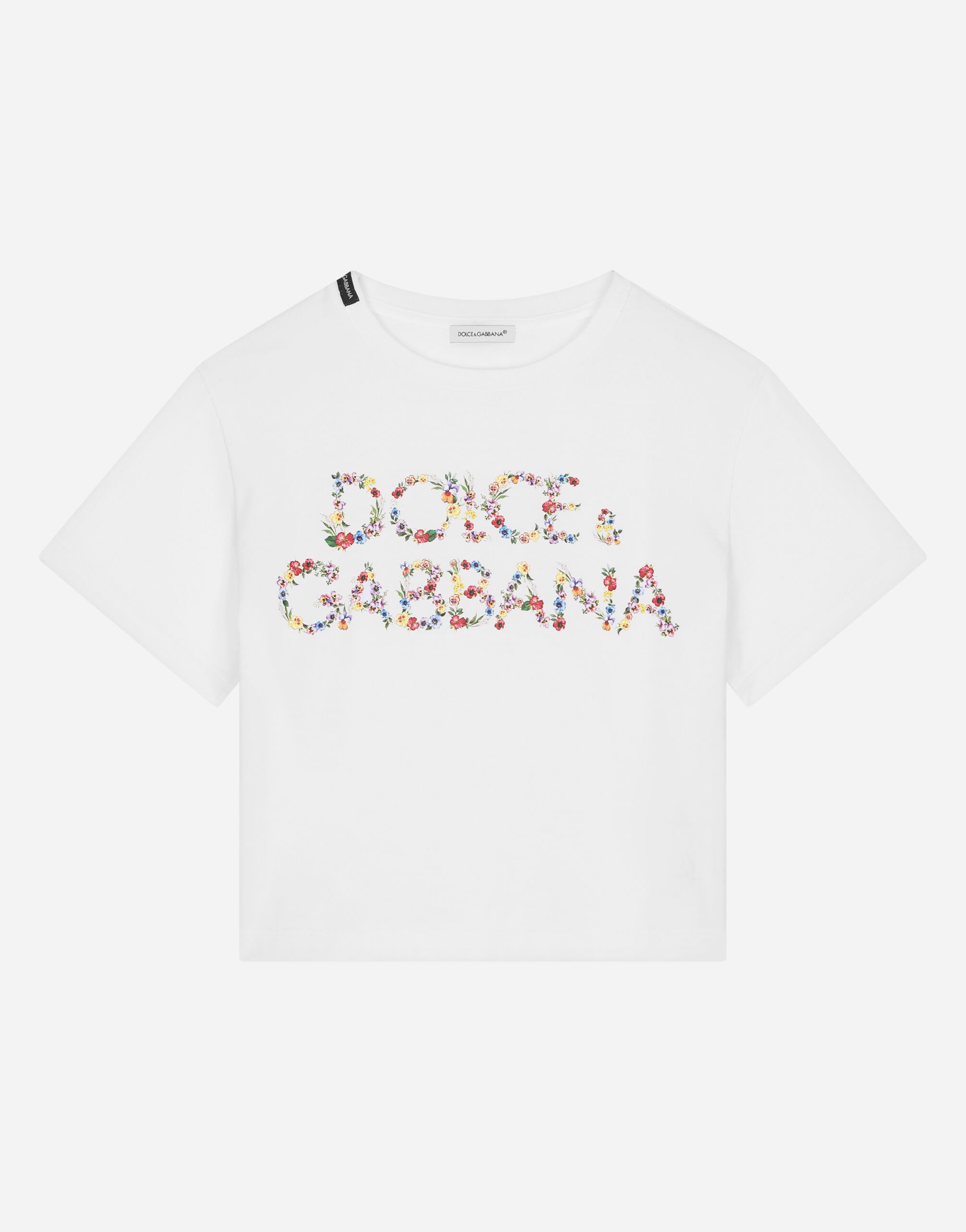 Dolce & Gabbana 徽标印花平纹针织 T 恤 版画 L5JTMEG7K4F
