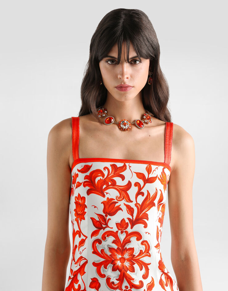 Dolce & Gabbana Majolica-print charmeuse dress Dolce & Gabbana Majolica-print charmeuse dress Multicolor F6TVVTGDDRJ