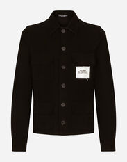 Dolce & Gabbana Sporty stretch fustian shirt with multiple pockets Black G5LQ3TGH460