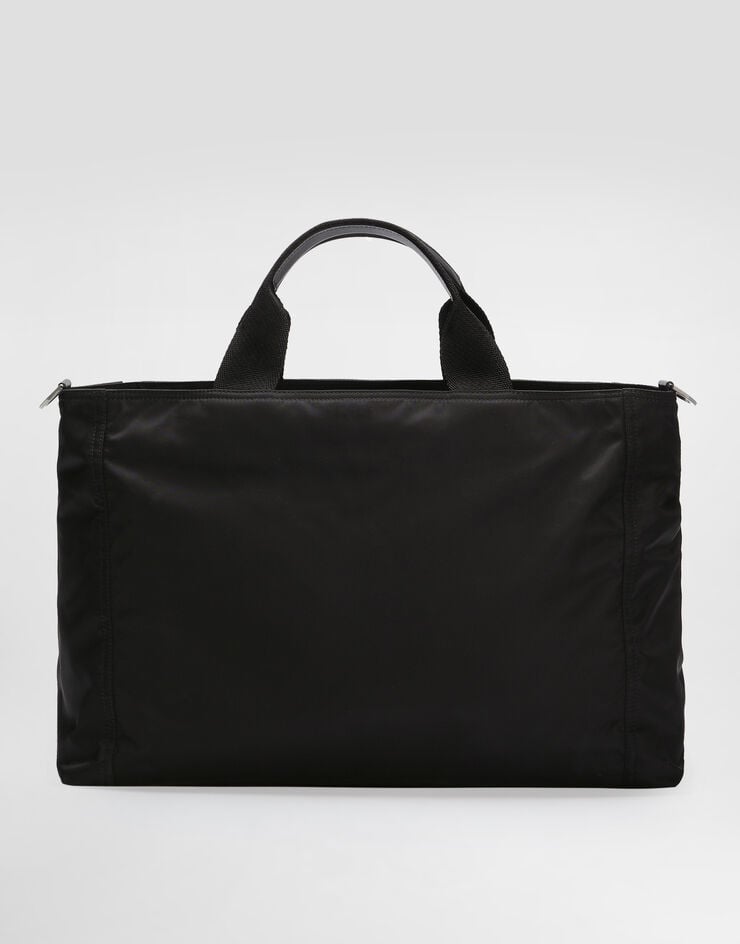 Dolce & Gabbana Bolsa de viaje en nailon con logotipo engomado Negro BM2125AG182