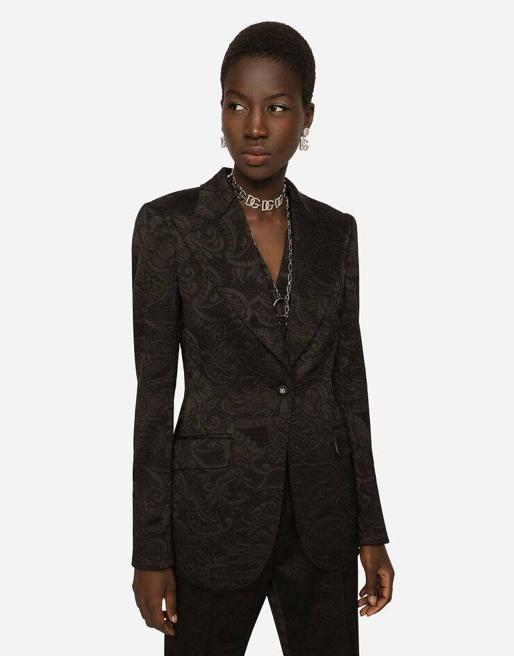 Dolce & Gabbana Floral jacquard Turlington blazer Black F29UCTFJRD0