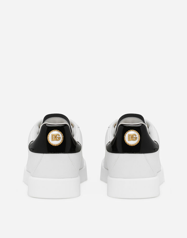 Dolce & Gabbana Sneakers Portofino en cuir de veau nappa à lettering Blanc CK1602AH506