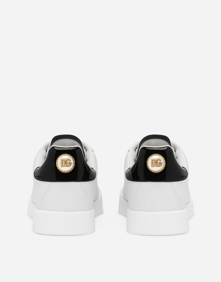 Dolce & Gabbana Sneakers Portofino in vitello nappato con lettering Bianco CK1602AH506
