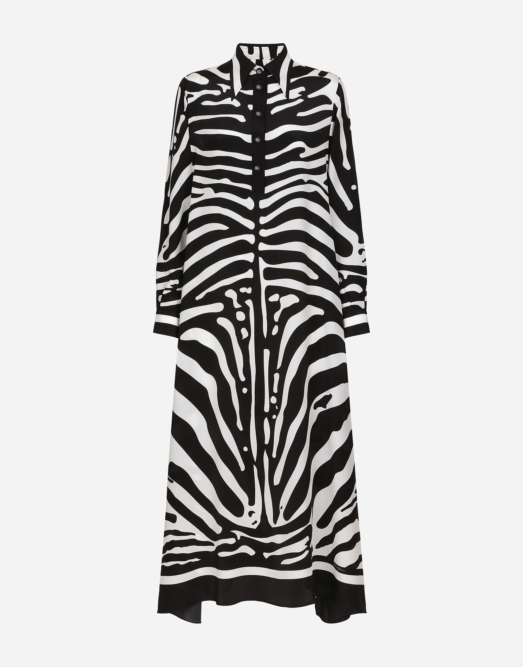 Dolce & Gabbana Zebra-print crepe de chine caftan Animal Print F6BDXTFSADD