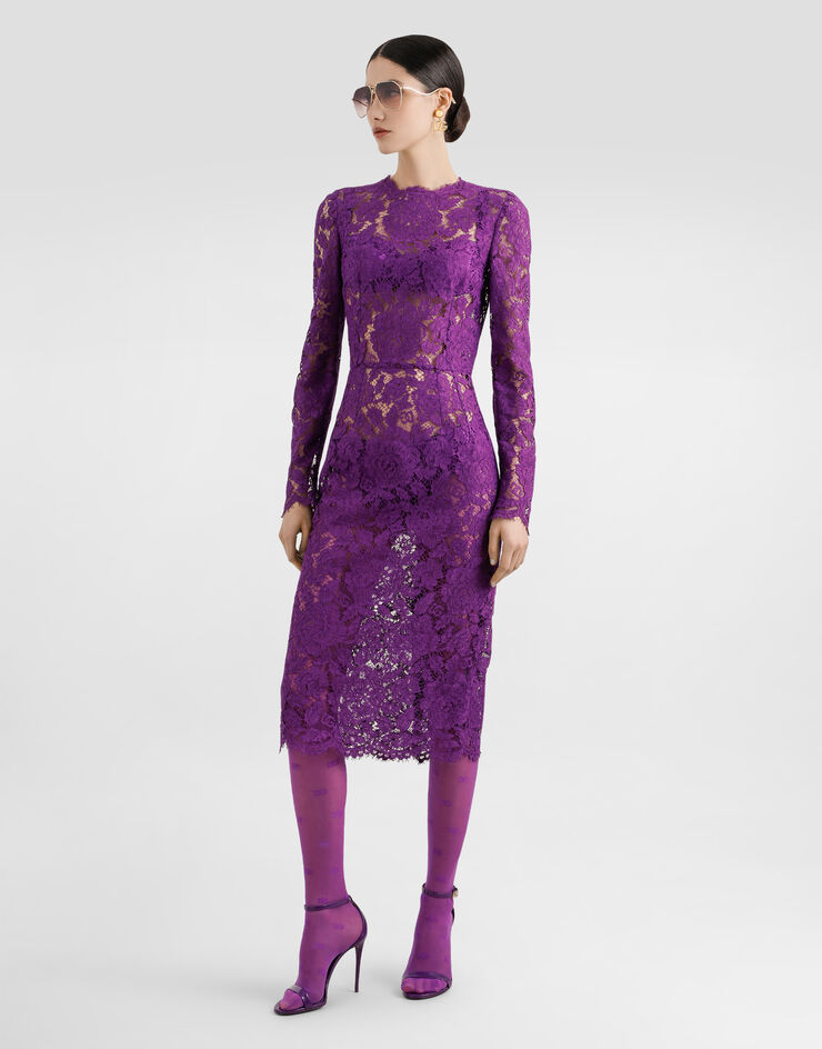 Dolce & Gabbana Cordonetto lace sheath dress Purple F6M0DTHLM7L