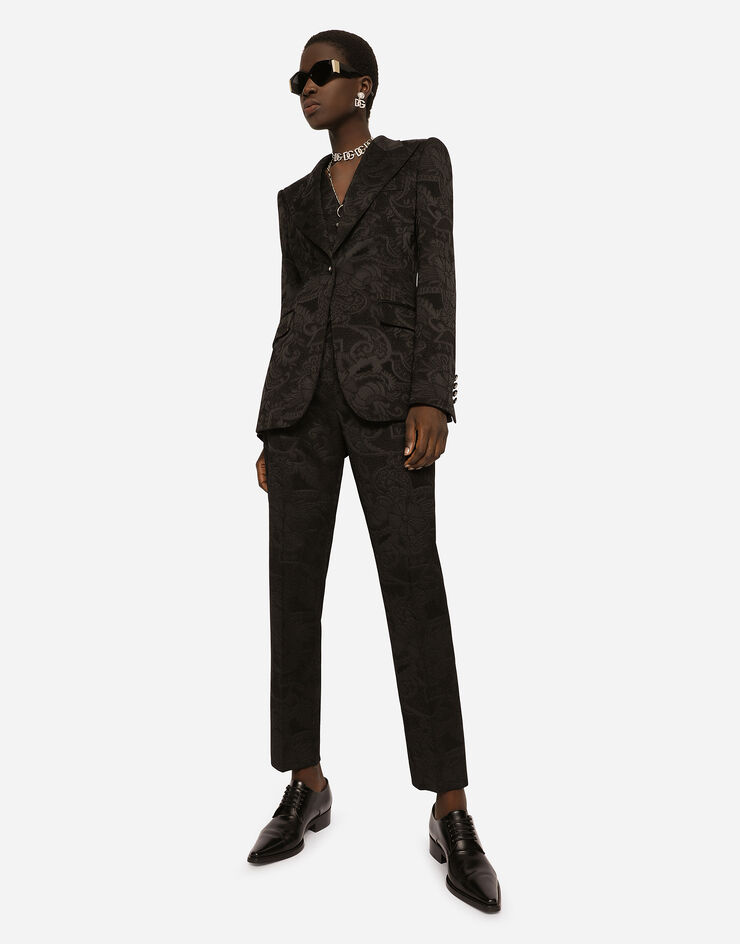 Dolce & Gabbana Floral jacquard Turlington blazer Black F29UCTFJRD0