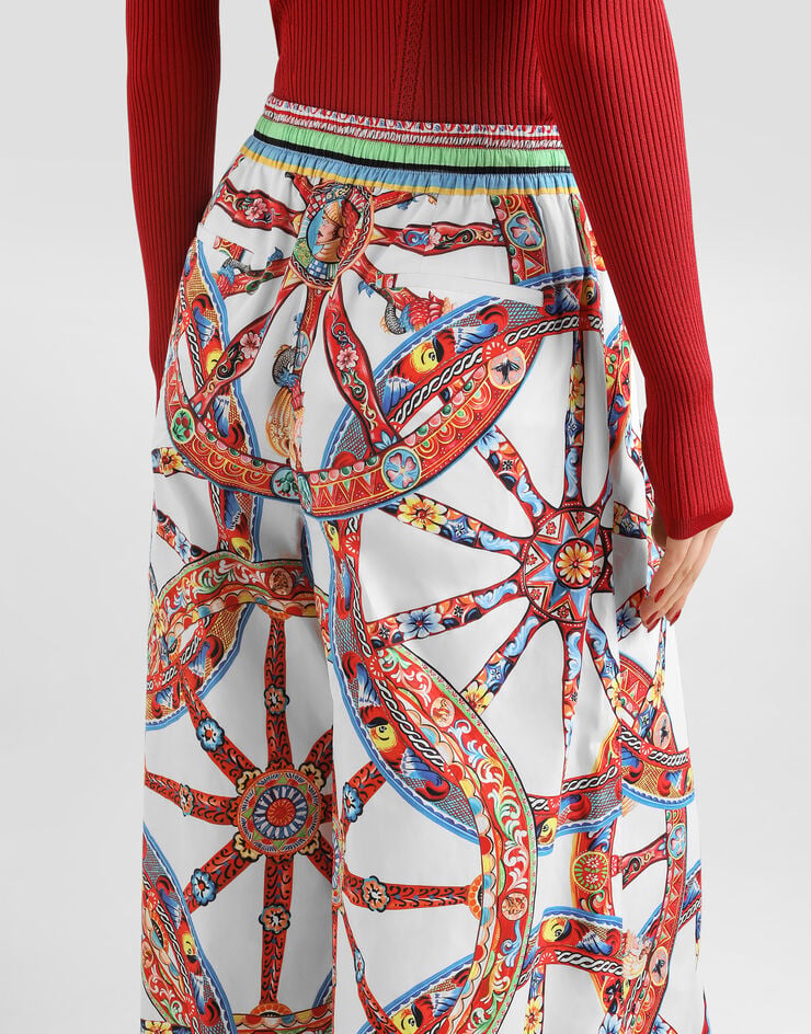 Dolce & Gabbana Carretto-print poplin trousers Multicolor FTDCOTGDDTE