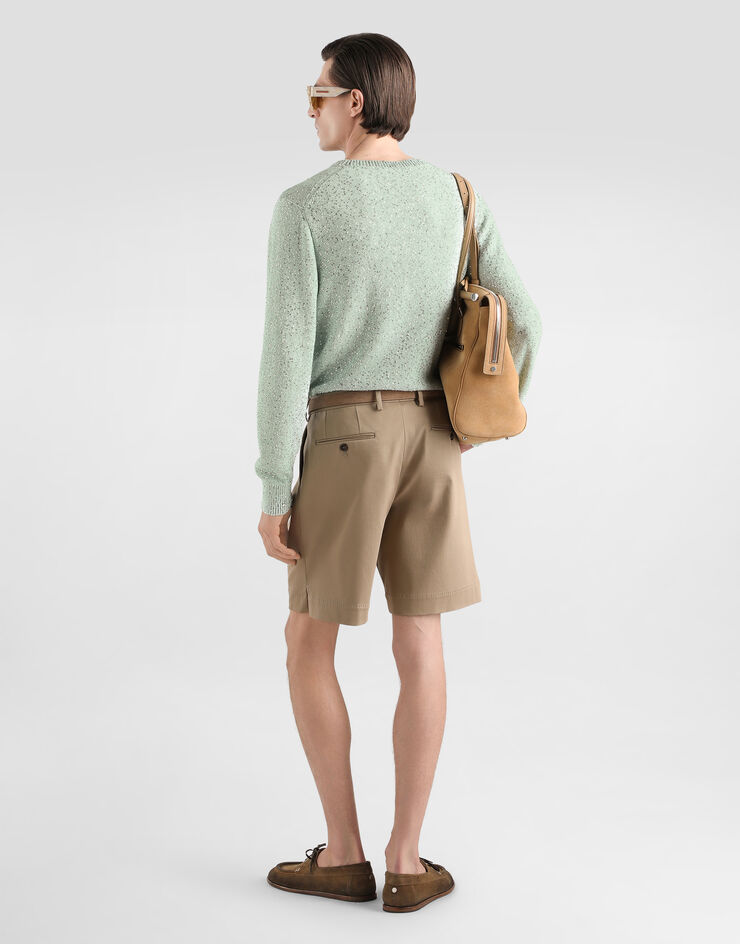 Dolce & Gabbana Cotton pullover with paillettes Green GXX02ZJGMKK