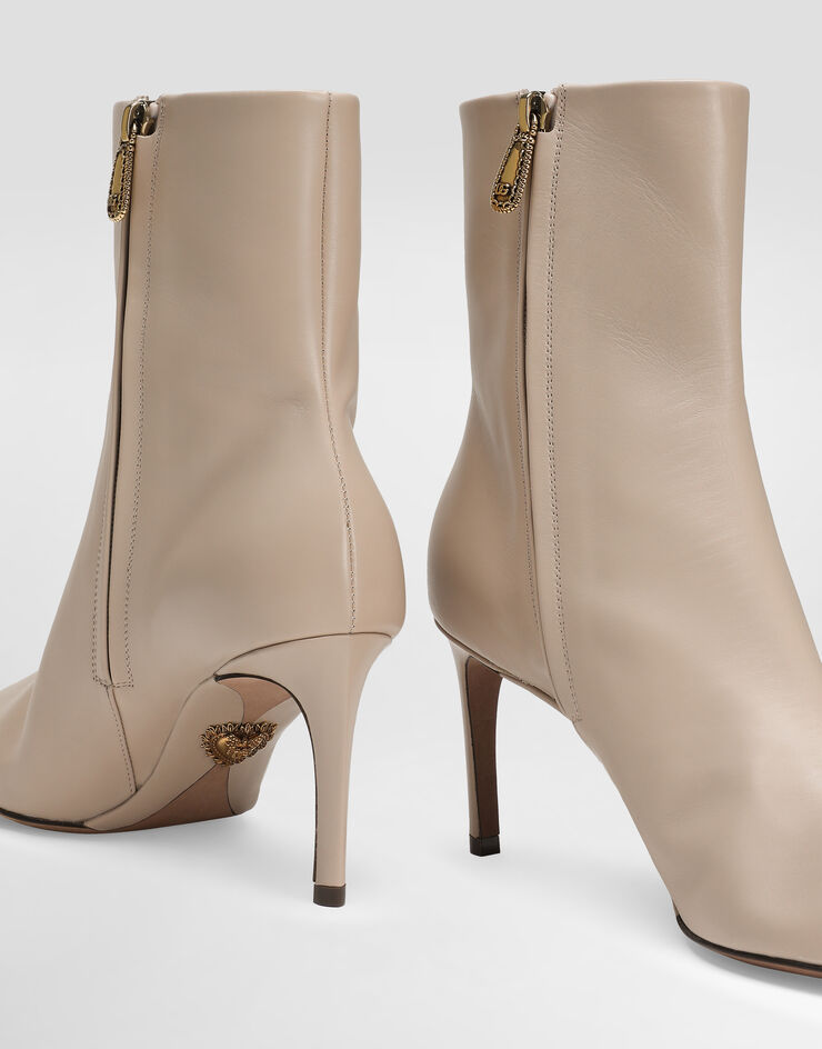 Dolce & Gabbana Devotion calfskin ankle boots Beige CT1083AP412
