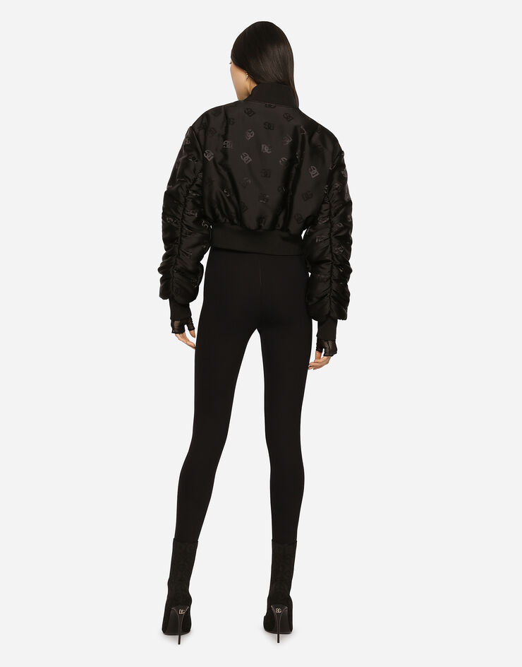 Dolce & Gabbana Technical jacquard bomber jacket with DG logo Black F9P42TFJSCF