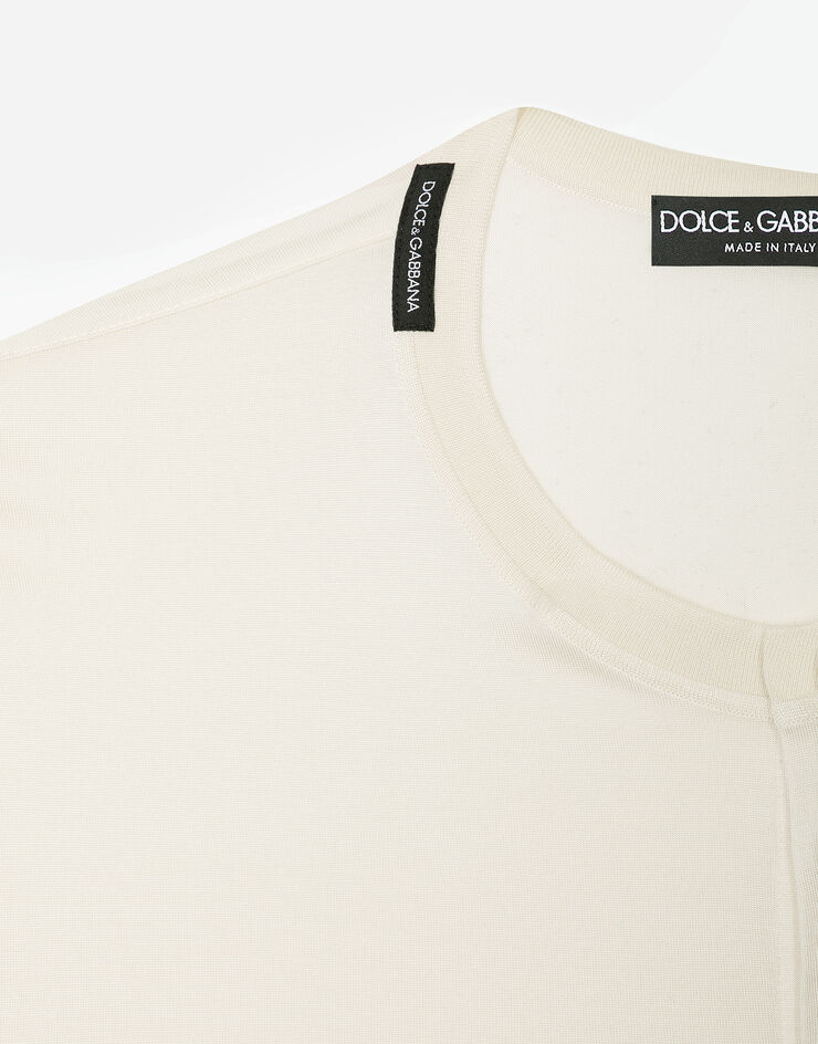 Dolce & Gabbana Short-sleeved silk T-shirt White G8QK3TFU75F