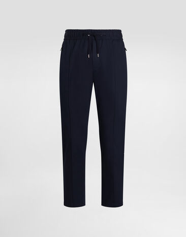 Dolce & Gabbana Stretch cotton gabardine jogging trousers Blue GYACEZFUFNV