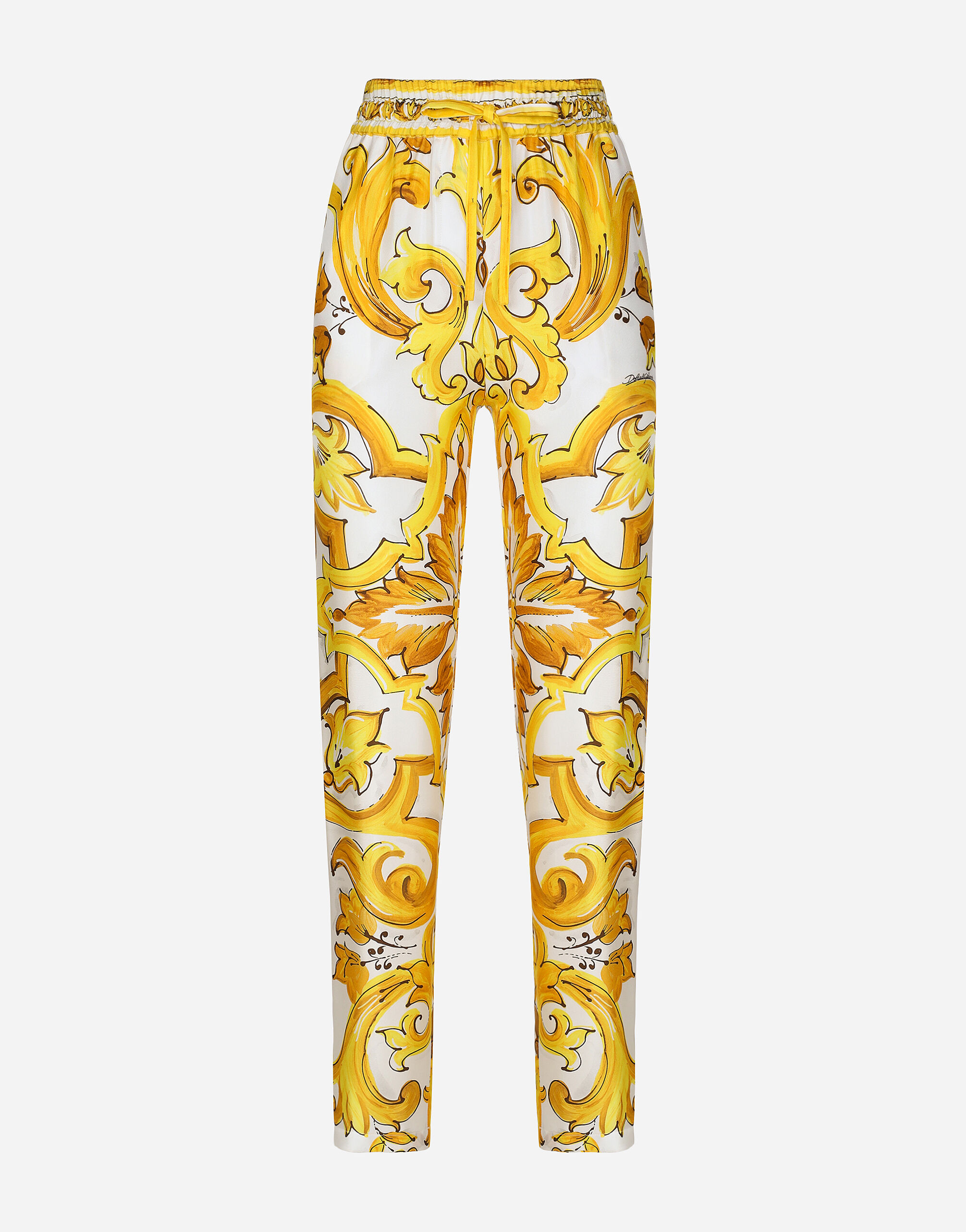 Dolce & Gabbana 真丝斜纹长裤 版画 F6ADLTHH5A0