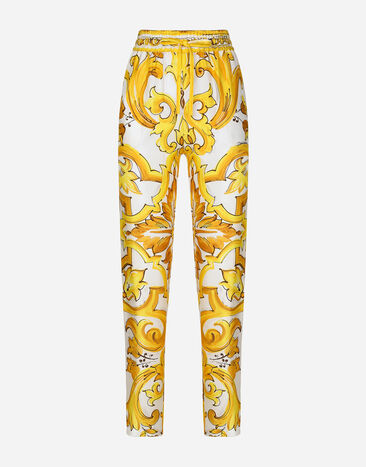 Dolce & Gabbana Pantalón en sarga de seda Imprima F6ADLTHH5A0