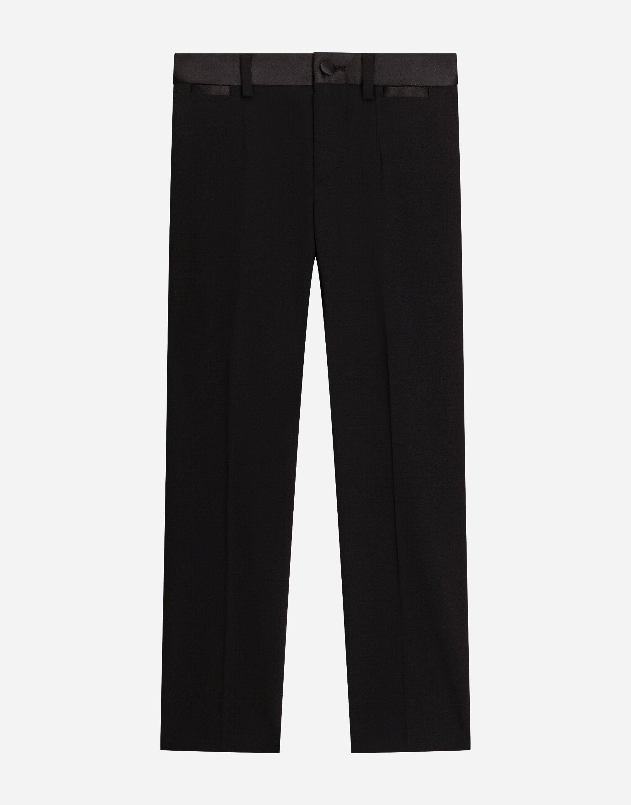 ブルーのボーイズ Classic woolen pants with duchesse inserts
