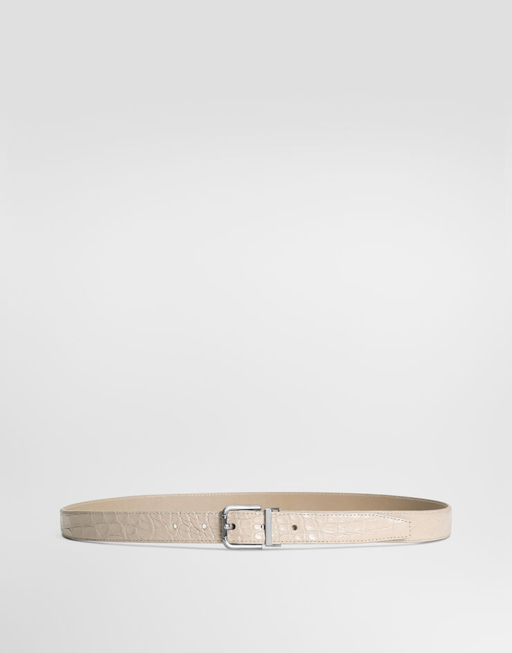 Dolce & Gabbana حزام من جلد كايمان بيج BC4337A2088