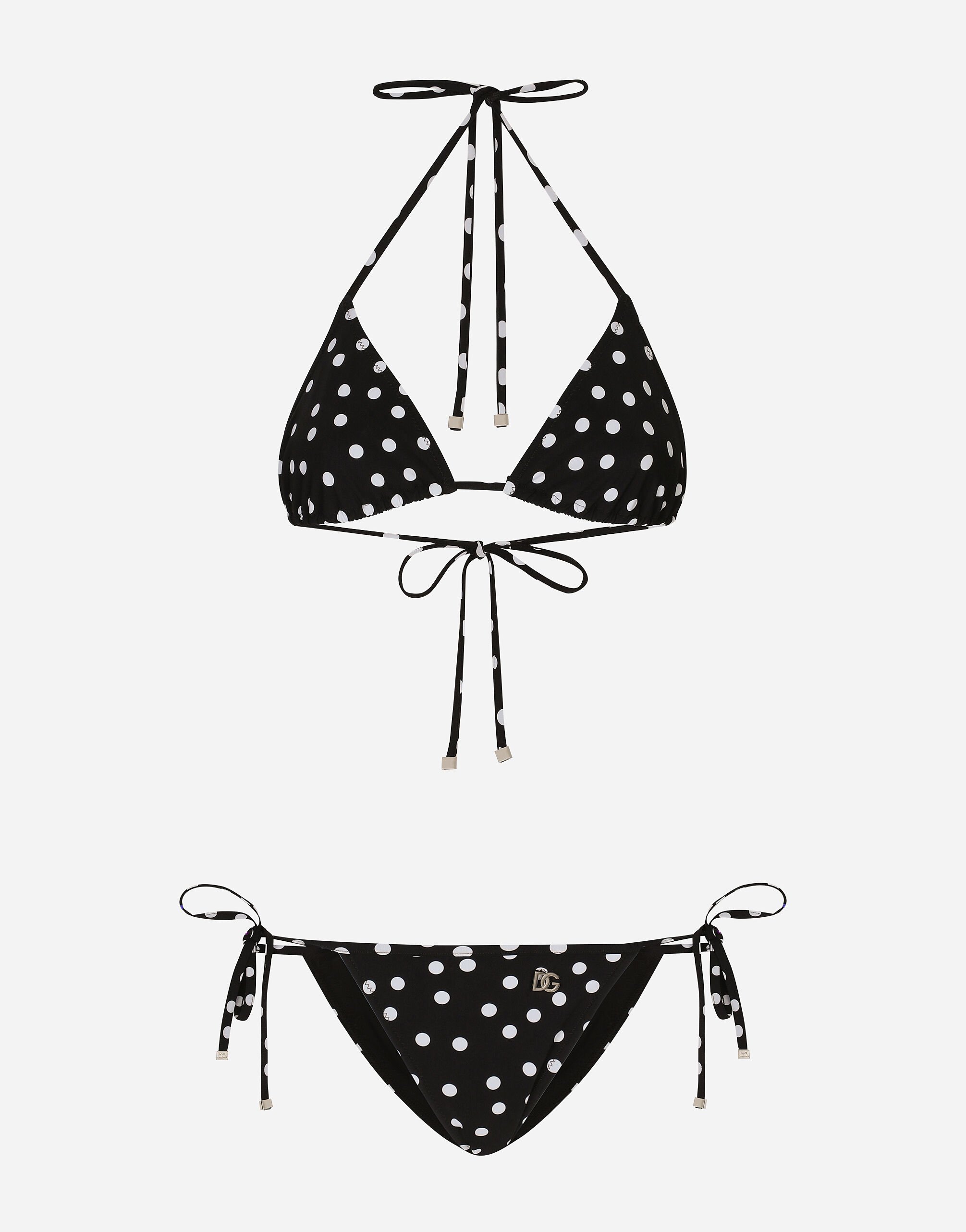 Dolce & Gabbana Polka-dot triangle bikini Print F6ZY1TFS6OB