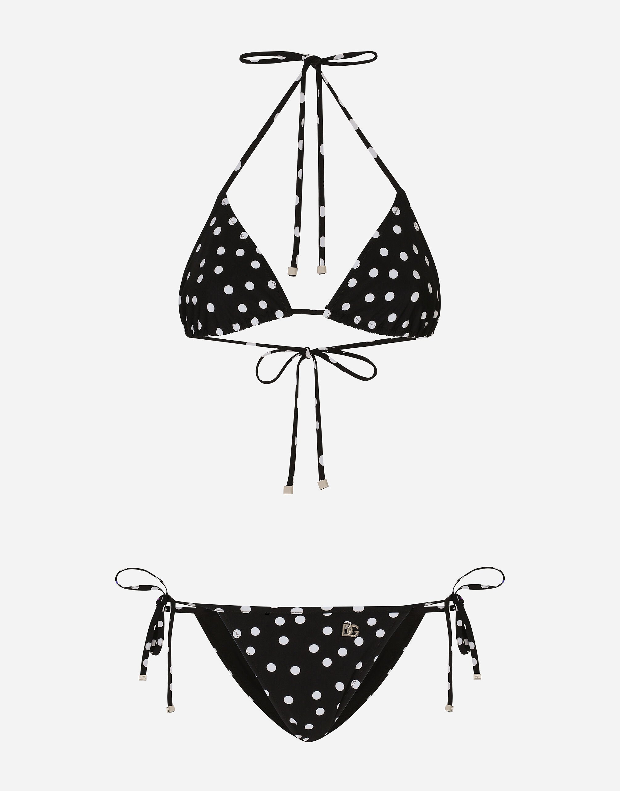 Dolce & Gabbana Polka-dot triangle bikini Print F7AA7TFSFNM