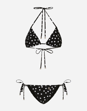 Dolce & Gabbana Polka-dot triangle bikini Print F6JJDTHS5R9