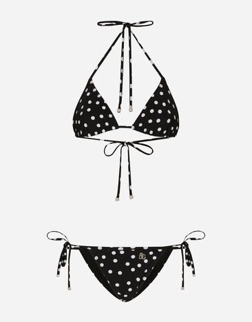 Dolce & Gabbana Bikini triangle avec imprimé à pois Imprimé O8A54JFSG9R