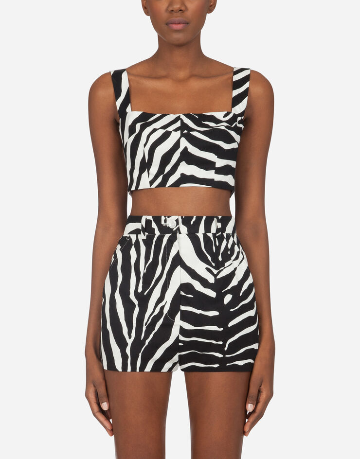 Dolce & Gabbana DRILL TOP WITH ZEBRA PRINT STAMPA ANIMALIER F74L3TFSFJ2