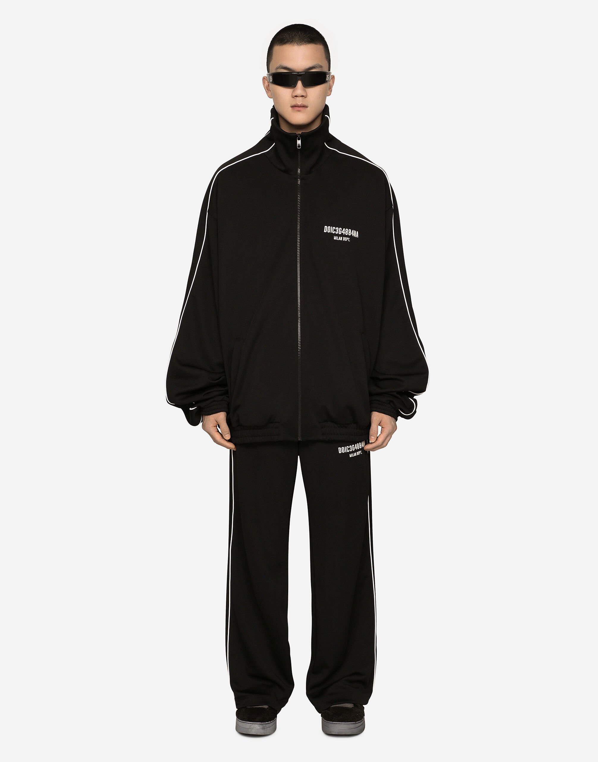 Dolce & Gabbana Triacetate jogging pants with DGVIB3 patch Black GZ5EATG7K3I