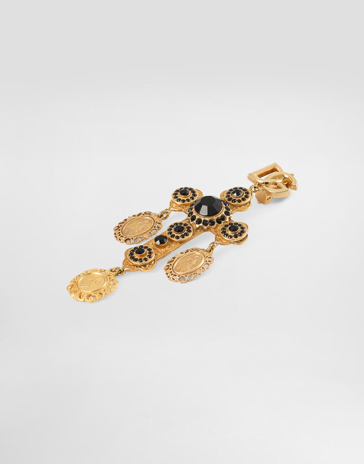 Dolce & Gabbana 许愿圆章十字坠饰耳环 金 WER4C3W1111