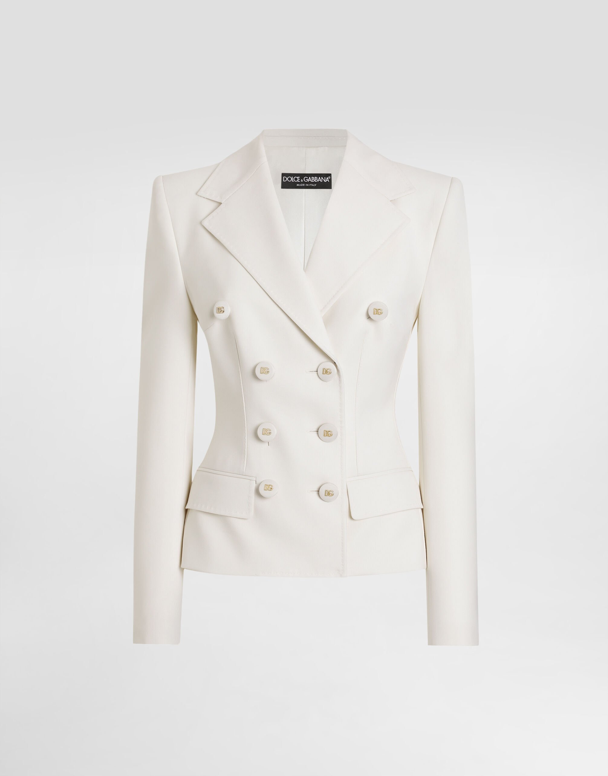 Double-breasted twill jacket in White for Women | Dolce&Gabbana® US