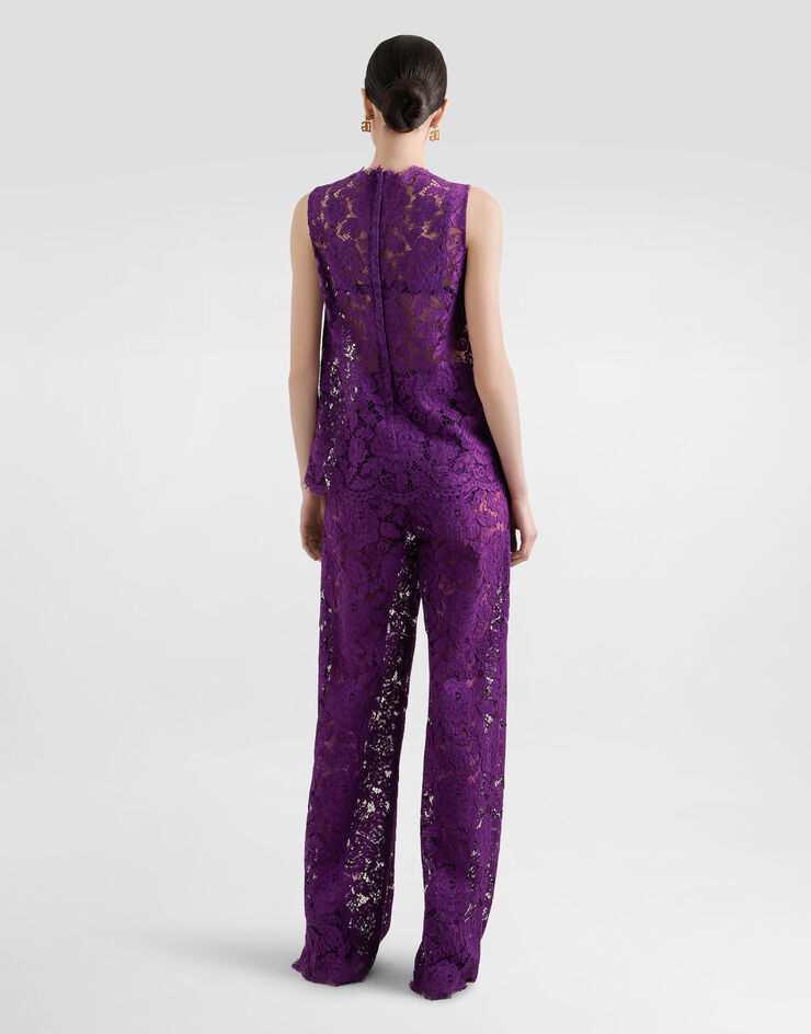 Dolce & Gabbana Cordonetto lace trousers Purple FTCPTTHLM7L