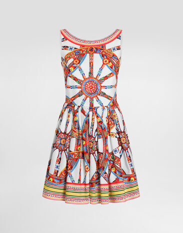 Dolce & Gabbana Carretto-print poplin midi dress Multicolor F615WTGDDTE