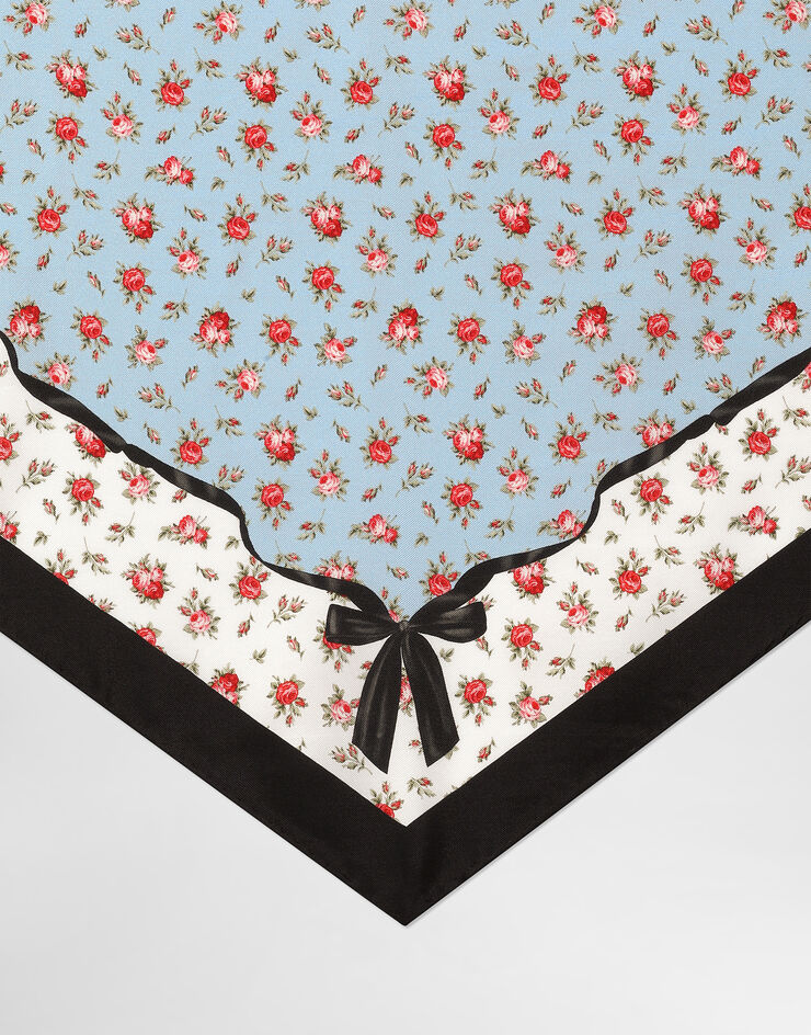Dolce & Gabbana Small rose-print silk twill triangle scarf Multicolor FS329AGDDLO