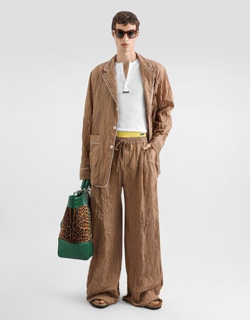 Dolce & Gabbana Crinkled striped fabric vanity trousers Multicolor GP1N9TFBMFT