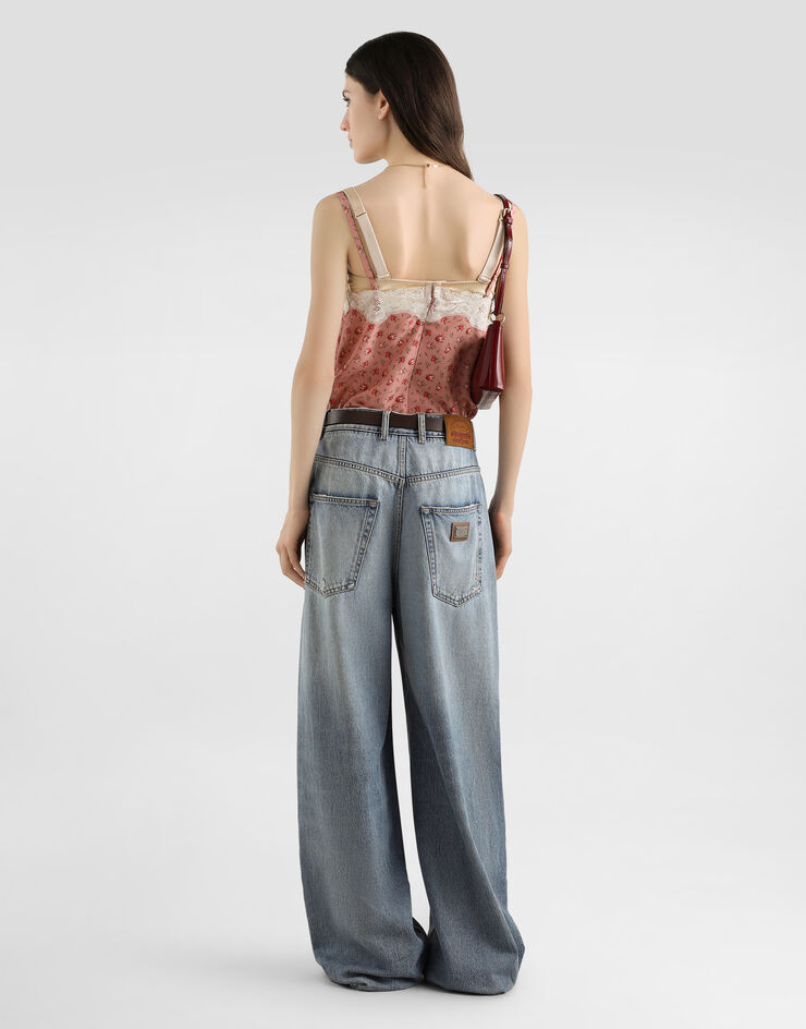 Dolce & Gabbana Small rose-print silk top Dolce & Gabbana Small rose-print silk top Multicolor F7BK5TIS10J