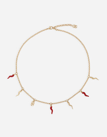 Dolce & Gabbana Necklace with DG logo and horn charms Print F6JJYTFSUBH