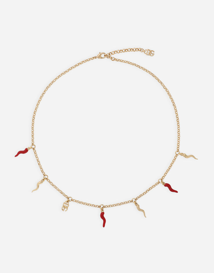 Dolce & Gabbana 牛角坠饰与 DG 徽标项链 金 WNQ6C2W1111