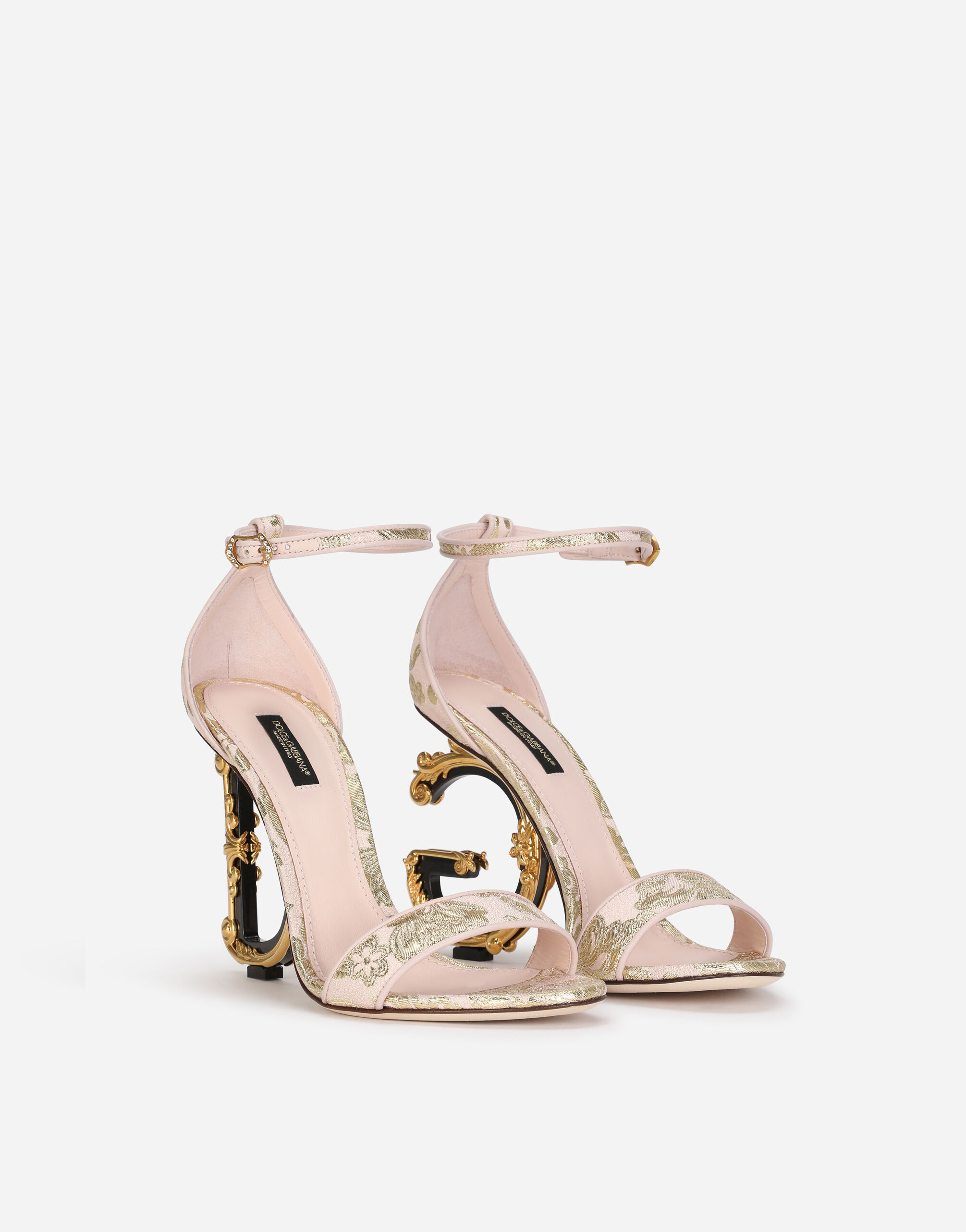 【DOLCE&GABBANA】バロッコ DGヒール レザーサンダル クロコ加工 Dolce＆Gabbana 新作 DG バロッコ ヒールサンダル 本革レザー 赤