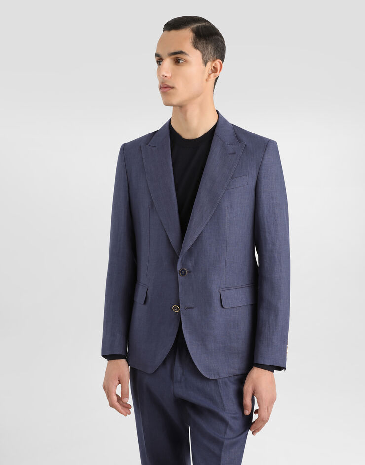 Dolce & Gabbana Linen Sicilia-fit jacket Blue G2QS6TGG862