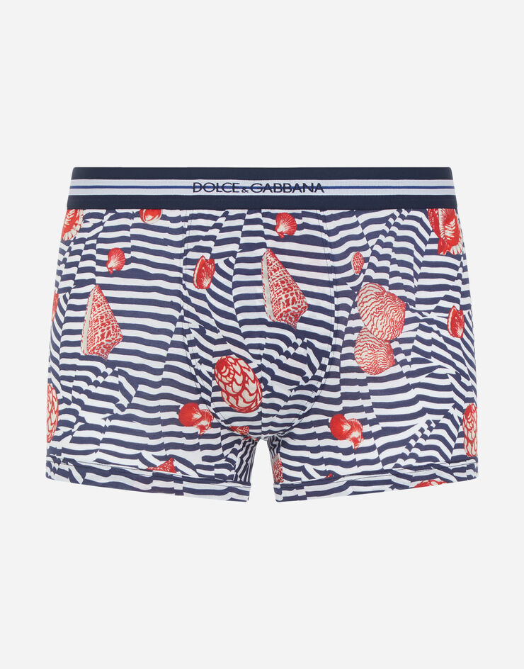 Dolce & Gabbana Cotton boxers with shell print CREAM M3A03JFS7E9