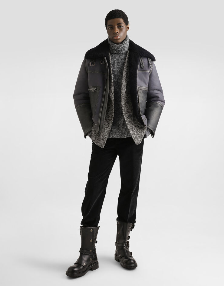 Dolce & Gabbana Double-breasted jacket in chevron wool Multicolor G2NZ2TFCZAH