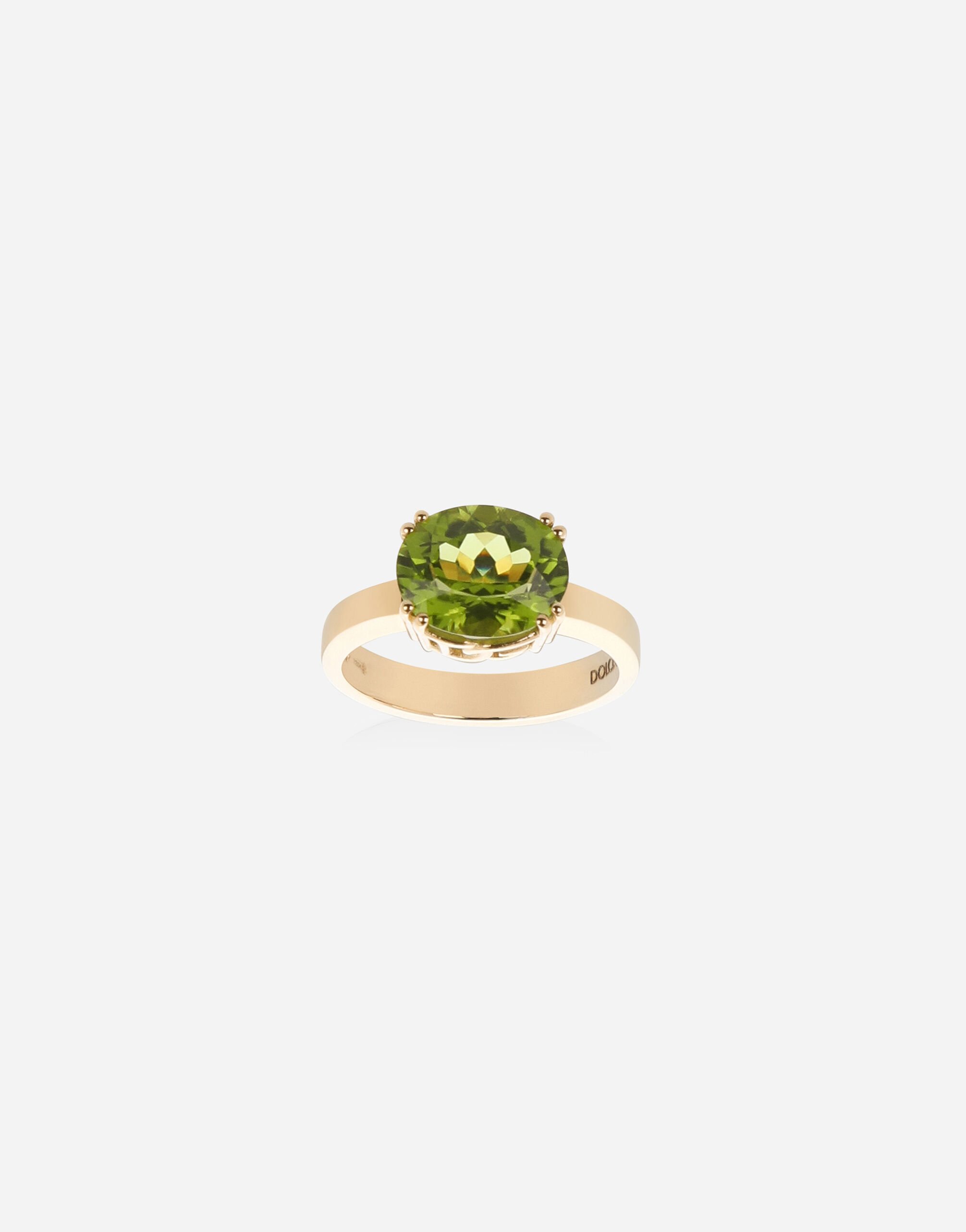 Dolce & Gabbana Anillo Anna en oro amarillo de 18 kt con peridoto Blanco WRQA1GWSPBL