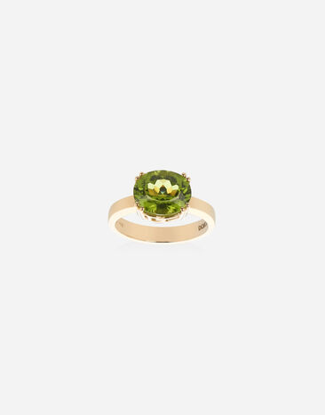 Dolce & Gabbana 18k yellow gold Anna ring with peridot White WRQA1GWSPBL