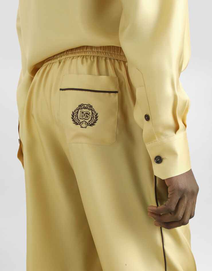 Dolce & Gabbana Silk twill trousers Yellow GVCRAZFU10S