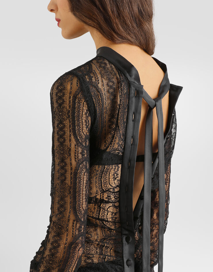 Dolce & Gabbana Chantilly lace dress Black F633BTFLRGD