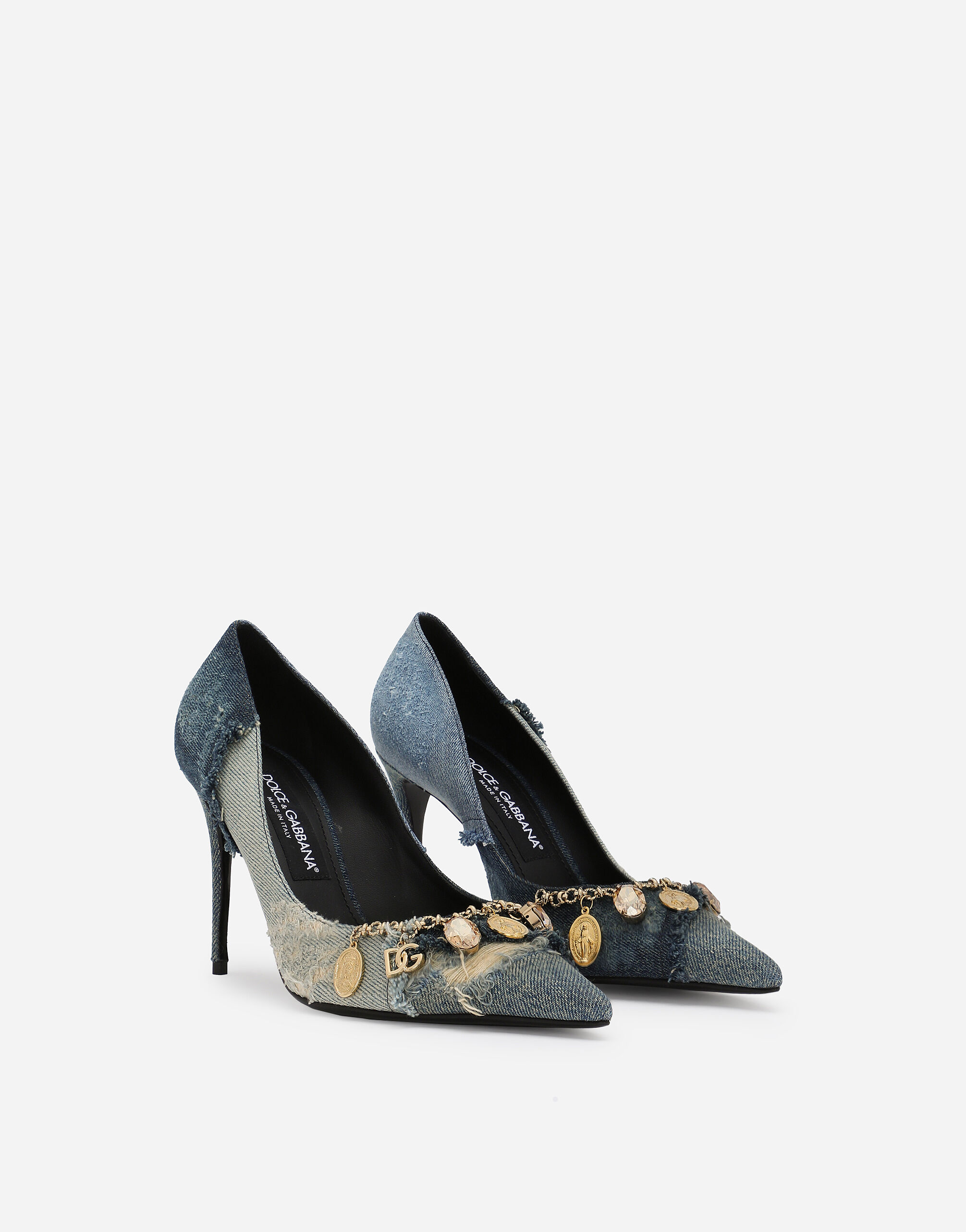 Patchwork denim pumps in Blue for Women | Dolce&Gabbana® US