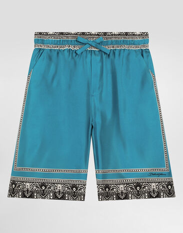 Dolce & Gabbana Bandanna-print twill shorts Grey L4JPJPG7N2A