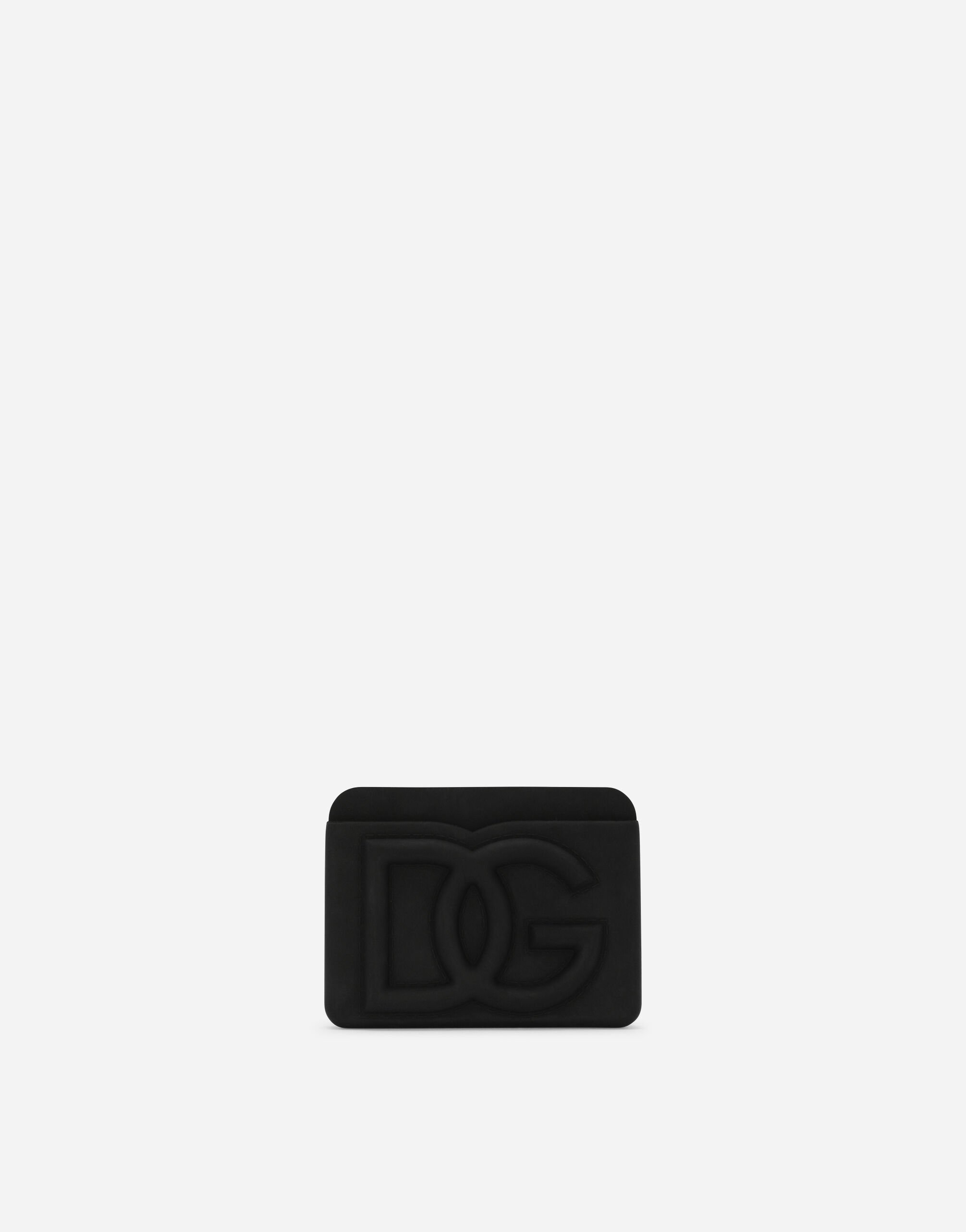 Dolce & Gabbana Rubber card holder with embossed logo Black BP1321AZ602