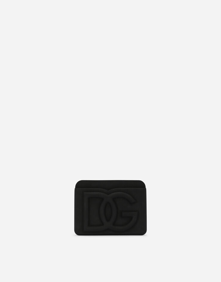 Dolce & Gabbana Tarjetero de goma con logotipo en relieve Negro BP3230AG816
